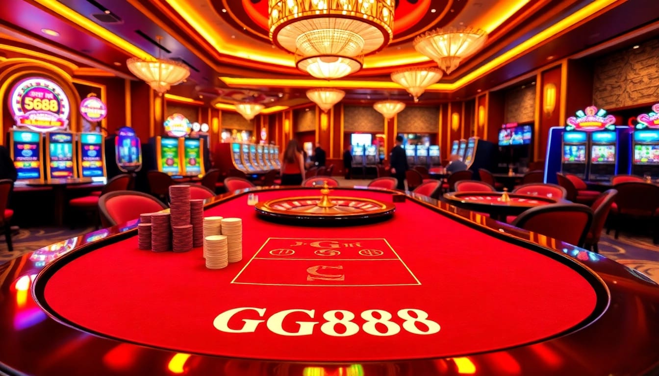GG88 players enjoying a vibrant casino atmosphere and thrilling gaming experience.