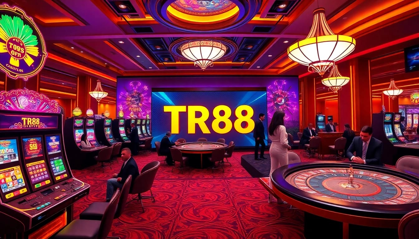 TR88 players engaging in an exciting blackjack game in a vibrant casino.