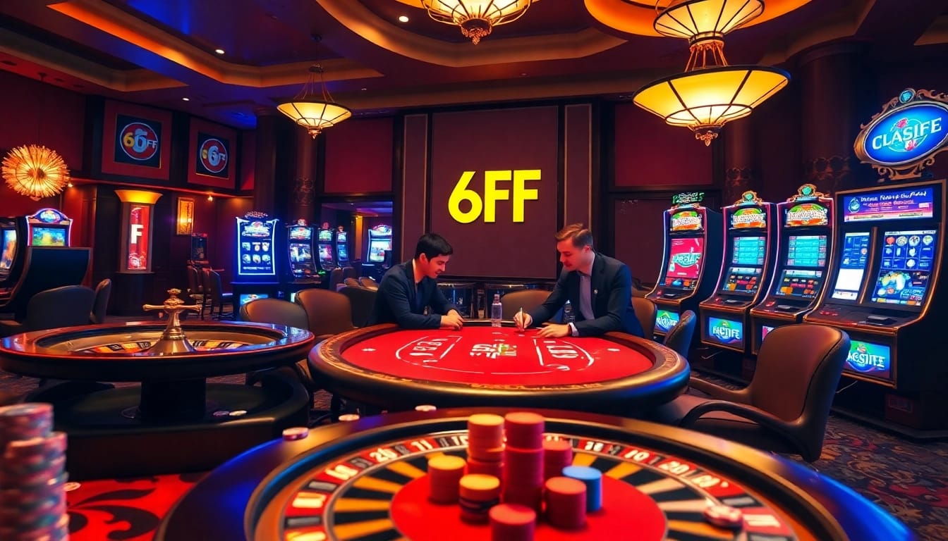 Experience high-stakes excitement at 6FF casino with vibrant poker games and roulette thrills.