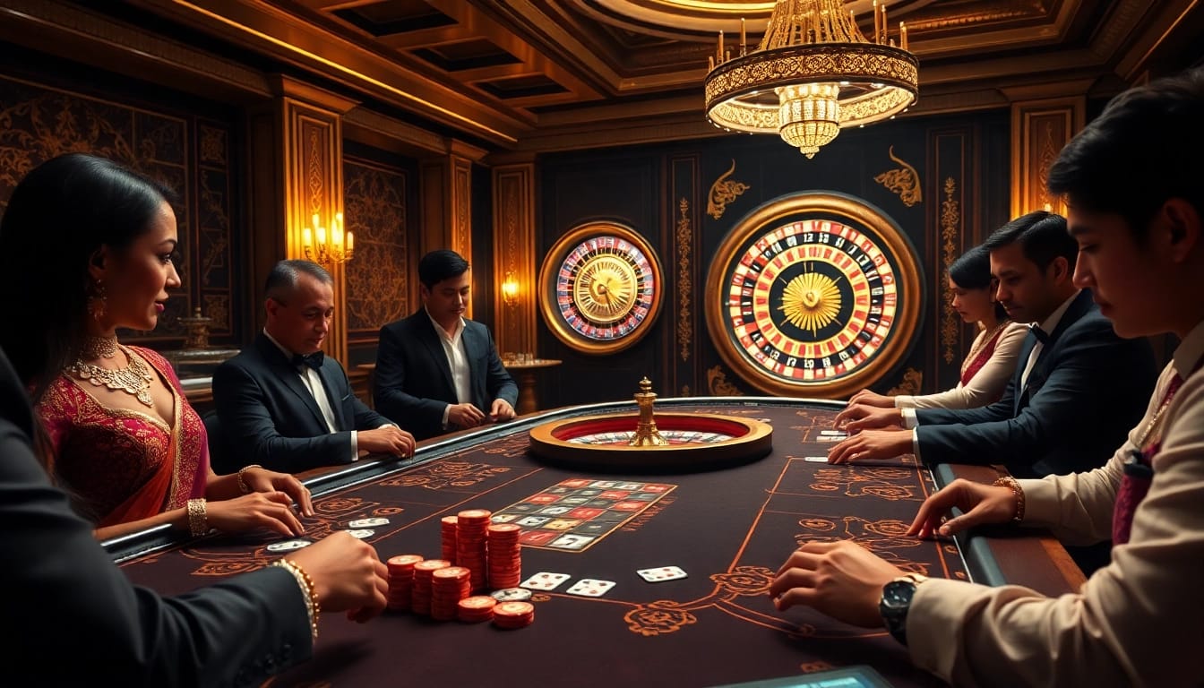 Experience the excitement of U31 at a glamorous casino, featuring lively poker tables and rich decor.