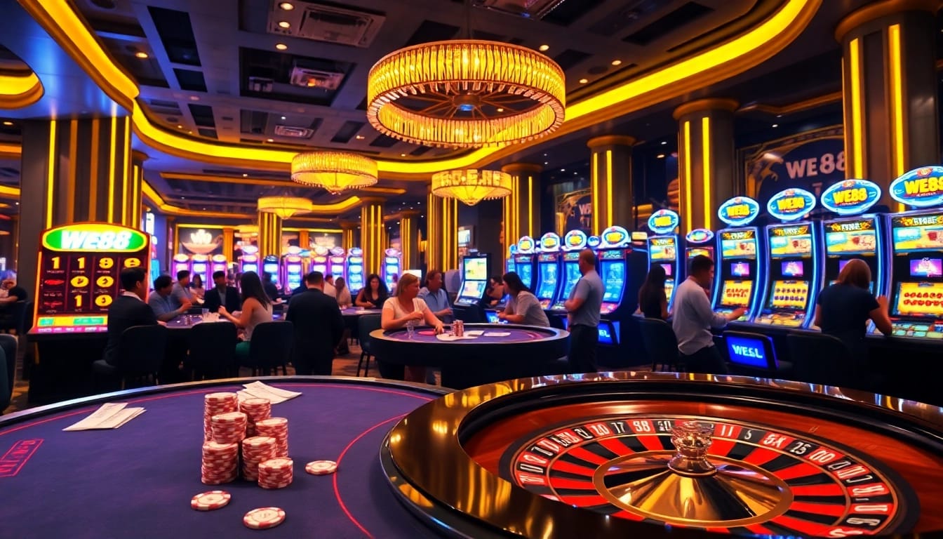 Experience the excitement of WE88 with high-stakes betting at a luxurious casino.