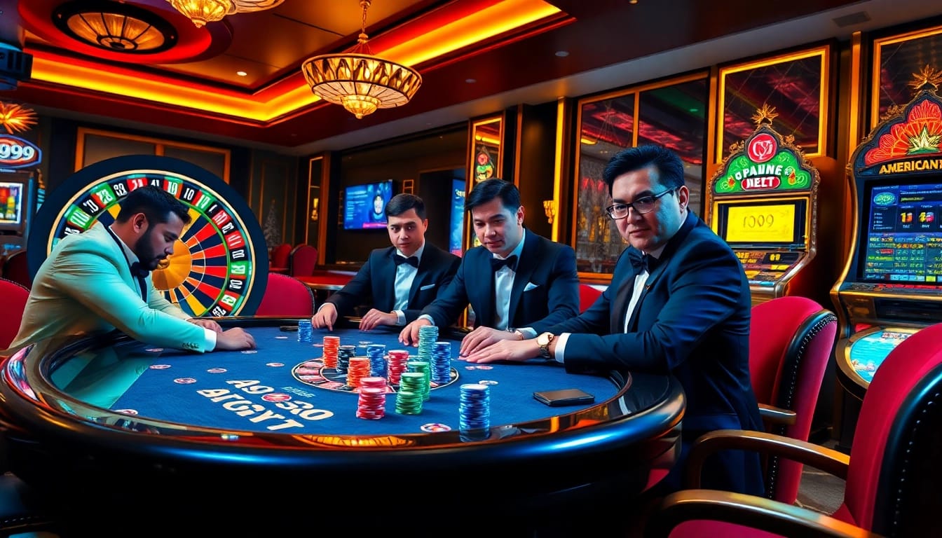 Experience the thrilling atmosphere of go99 with elegant poker games and luxurious casino elements.