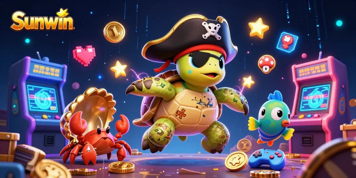 Engage in thrilling games at Sunwin, featuring colorful arcade machines and immersive underwater adventures.