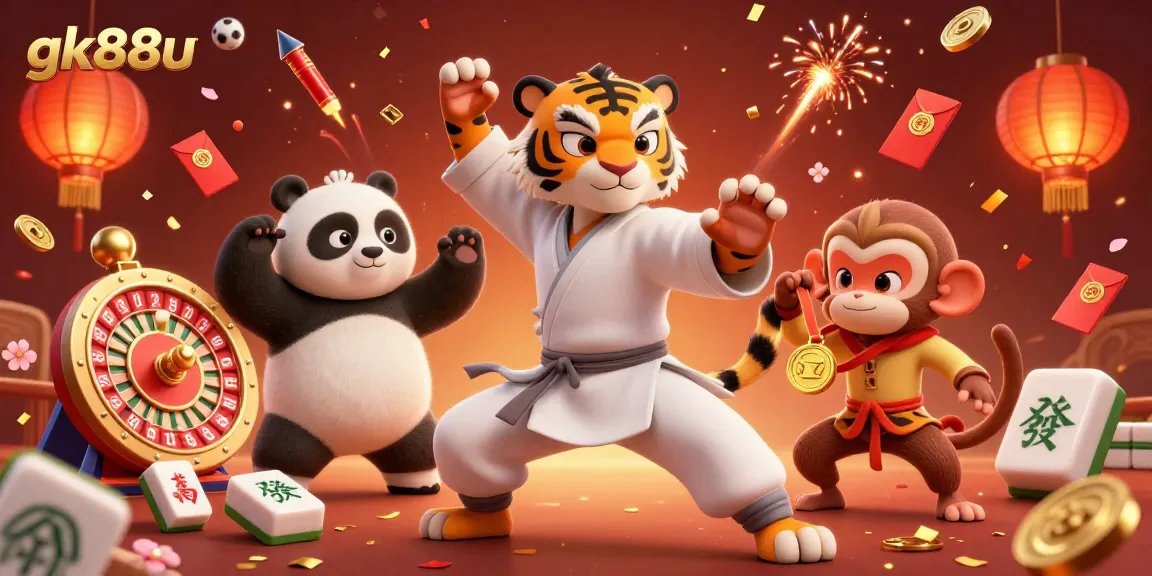 Engage in sports betting excitement at gk88u featured in a vibrant, action-packed 3D scene.