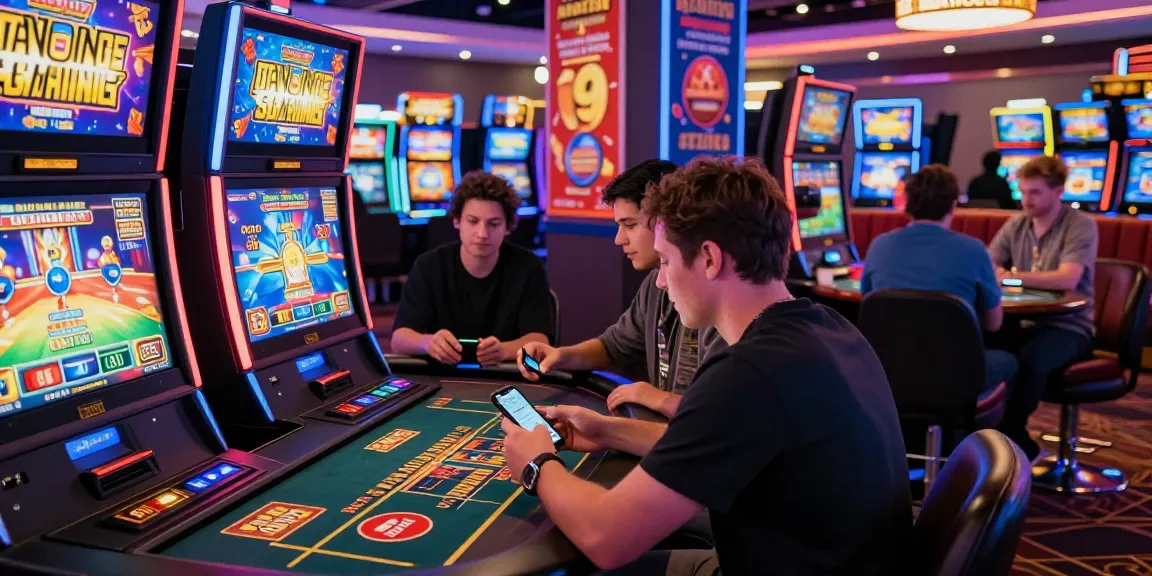 Enthusiastic players at https://eviz.org.uk engaging with popular credit card casinos in a vibrant atmosphere.