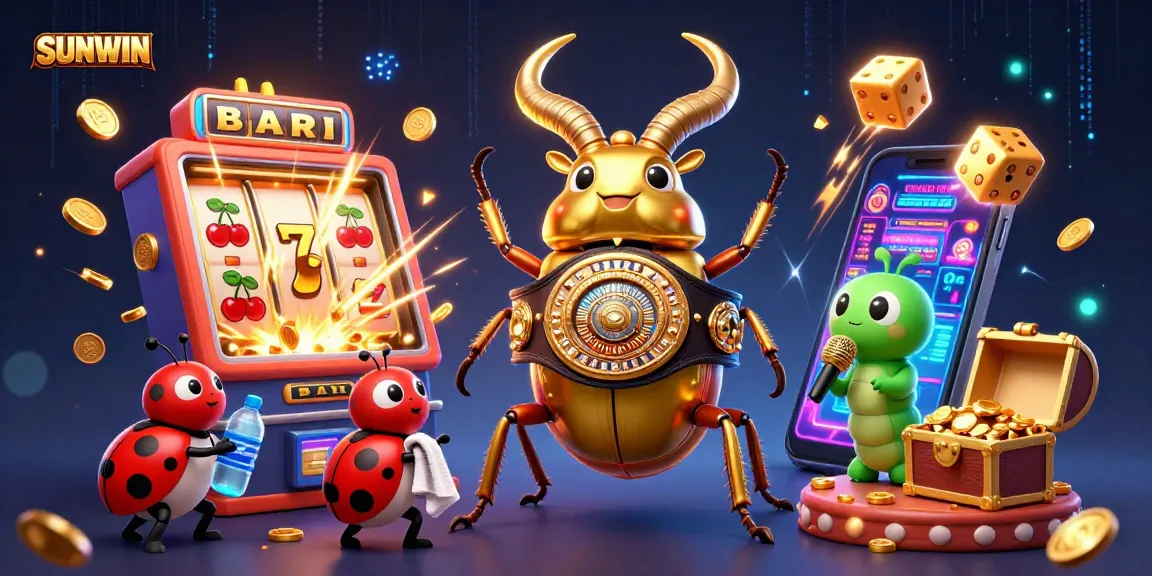SUNWIN immerses players in exciting jackpot slots with vibrant gold coins and a dynamic casino environment.