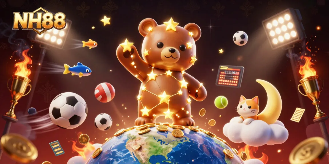 Engage with NH88’s vibrant gaming experience featuring dynamic characters and sports betting elements.
