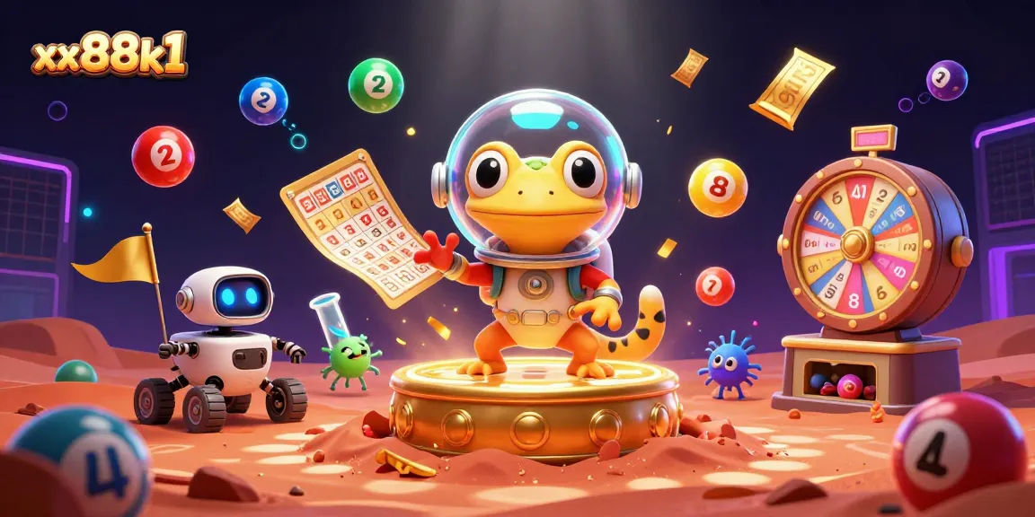 Engage with the vibrant world of gambling at xx88k1, featuring a Martian gecko and a robot in an exciting casino adventure.