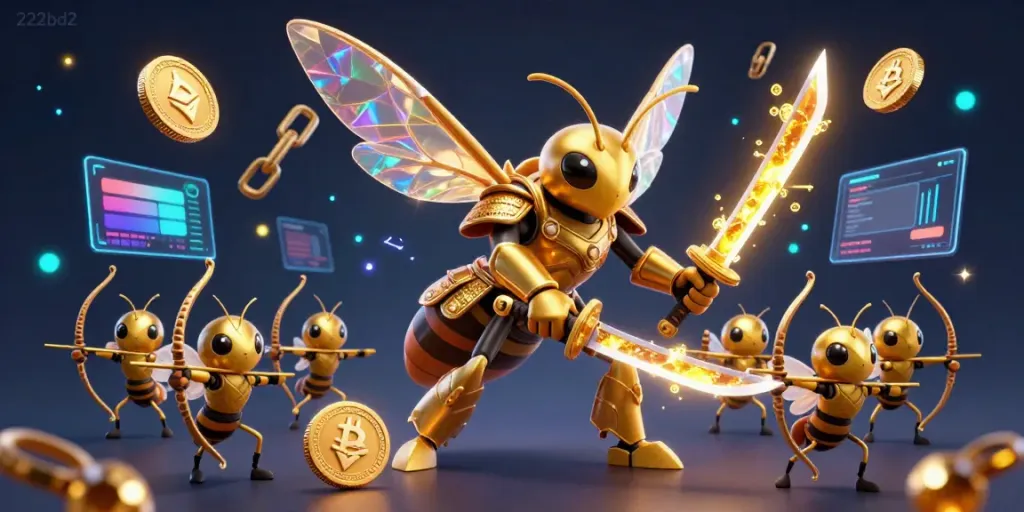 Engage in thrilling gaming experiences at 222bd2 with vibrant crypto-themed characters and elements.