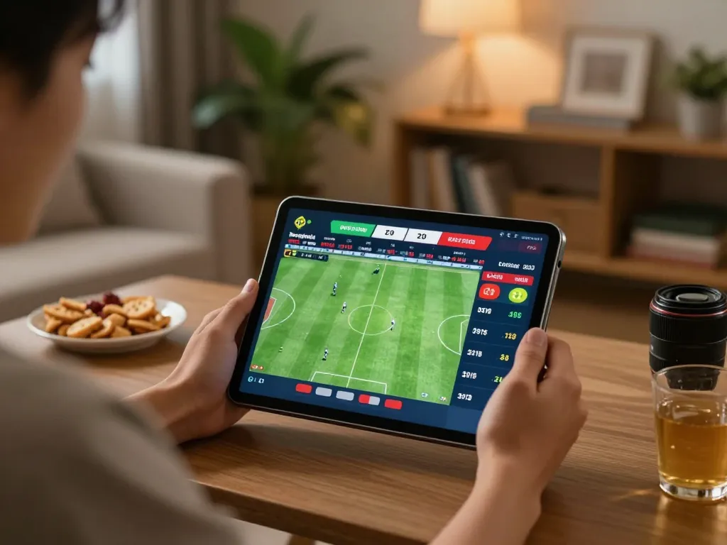 A person engages with Bongdalu sports betting on a tablet, reflecting an exciting online wagering environment