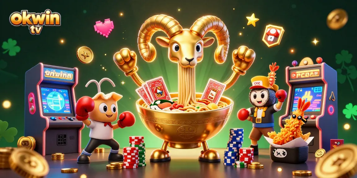 Engage with okwin tv through exciting gambling strategies featuring vibrant 3D characters and casino elements.