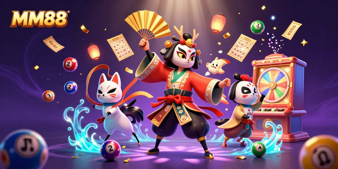 Experience the thrill of MM88 with vibrant scenes of gaming and colorful elements enhancing the excitement.