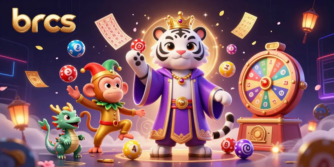 Experience thrilling moments at brcs, where a lively white tiger and monkey engage with vibrant casino elements.