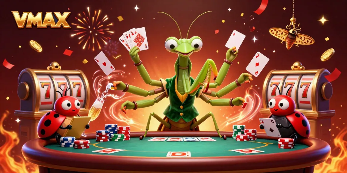 Experience the exciting VMAX casino action with vibrant characters and dynamic game elements.