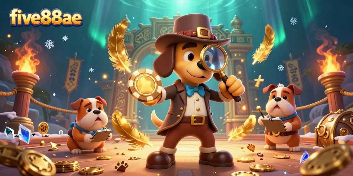 Experience thrilling casino gaming at five88ae with a detective exploring vibrant treasures and clues.