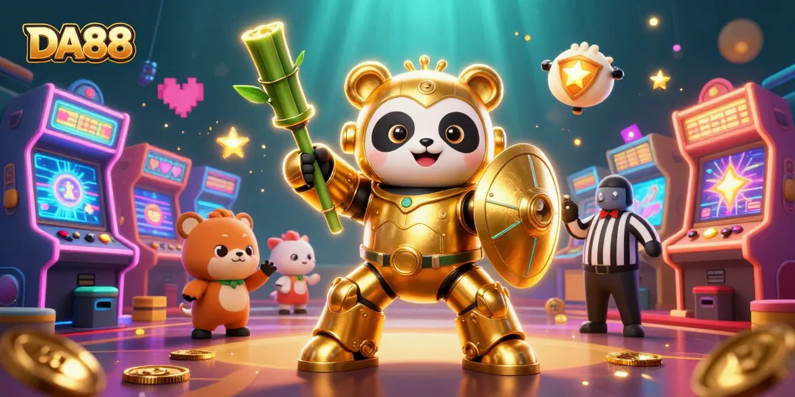 Experience DA88's dynamic casino arena with vibrant characters and exciting game elements.