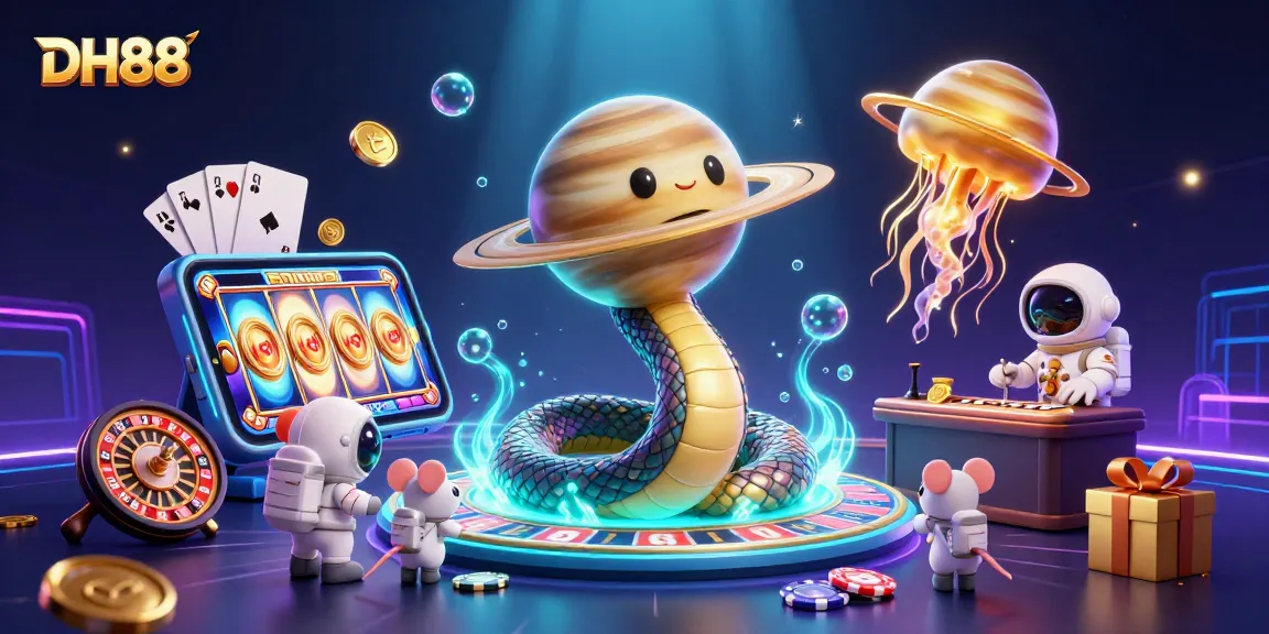 Engage with the thrilling atmosphere of DH88 as astronaut mice bet on a cosmic roulette wheel