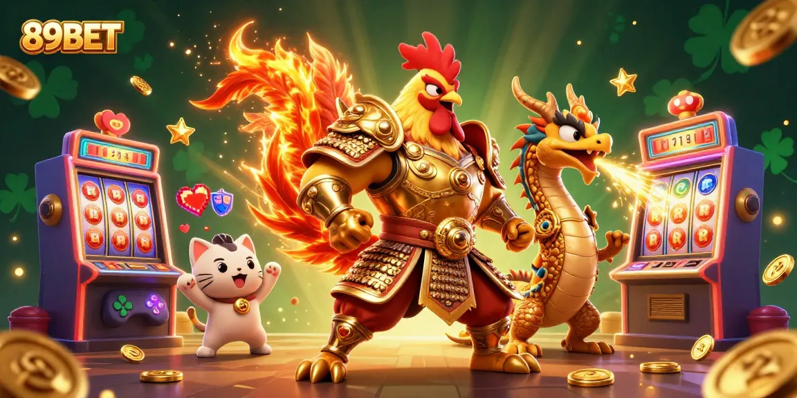 Spin to win at 89BET with a dazzling 3D casino scene featuring heroic characters and vibrant gaming elements.