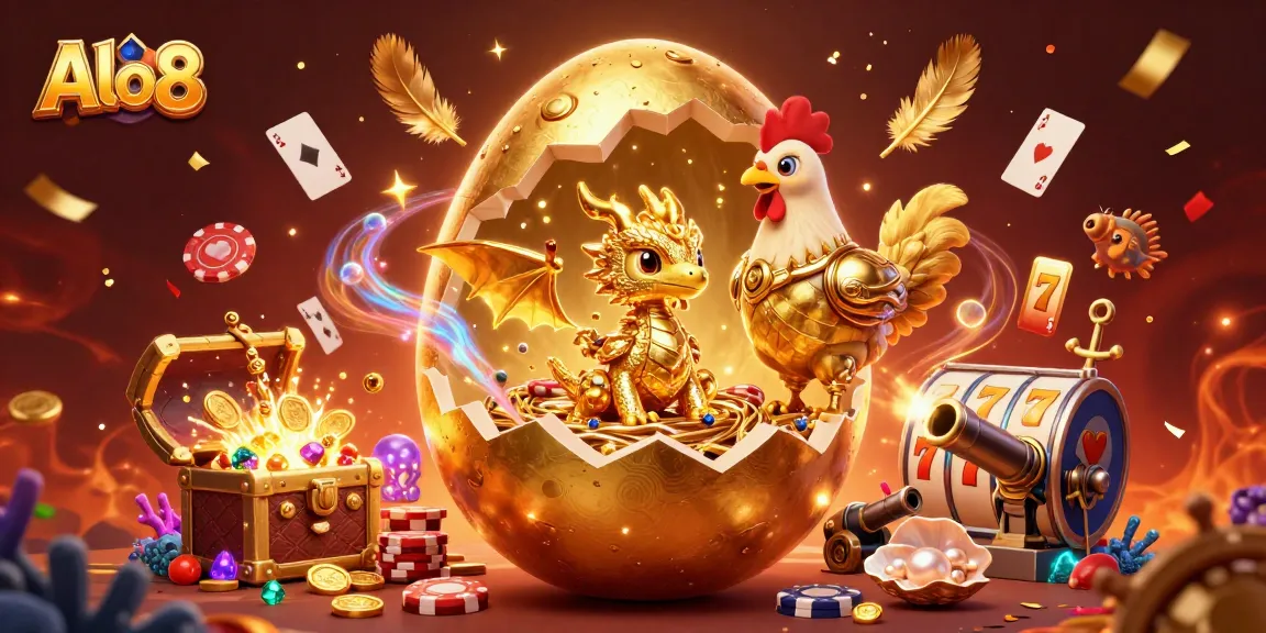 Engage with thrilling Alo8 action featuring a golden dragon and poker chips in a vibrant casino setting.