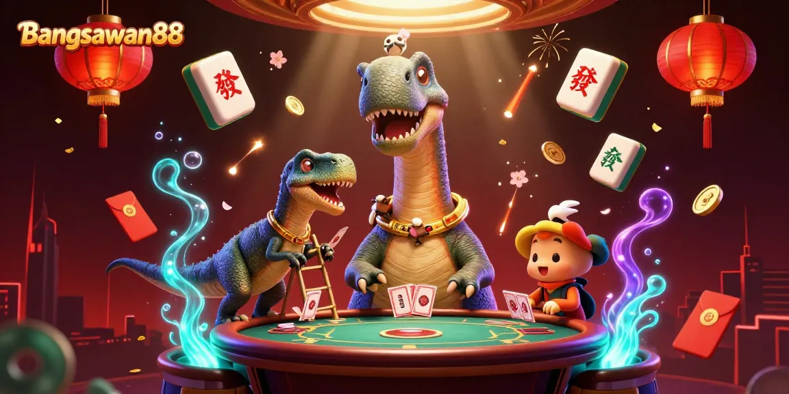 Bangsawan88 delivers exciting casino action with vibrant 3D illustration of a fun gambling scene.