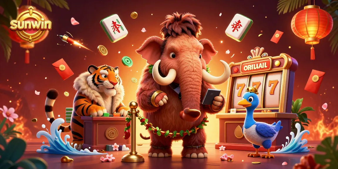 Experience thrilling action and excitement with sunwin at this vibrant casino illustration.