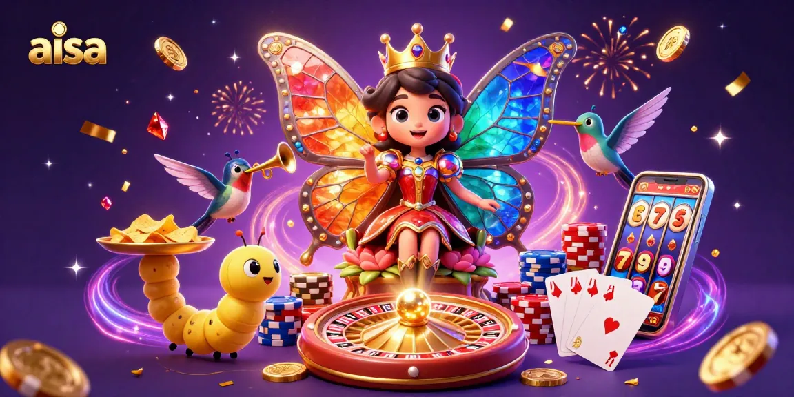 Aisa promotes engaging casino entertainment through vibrant characters and dynamic visuals.