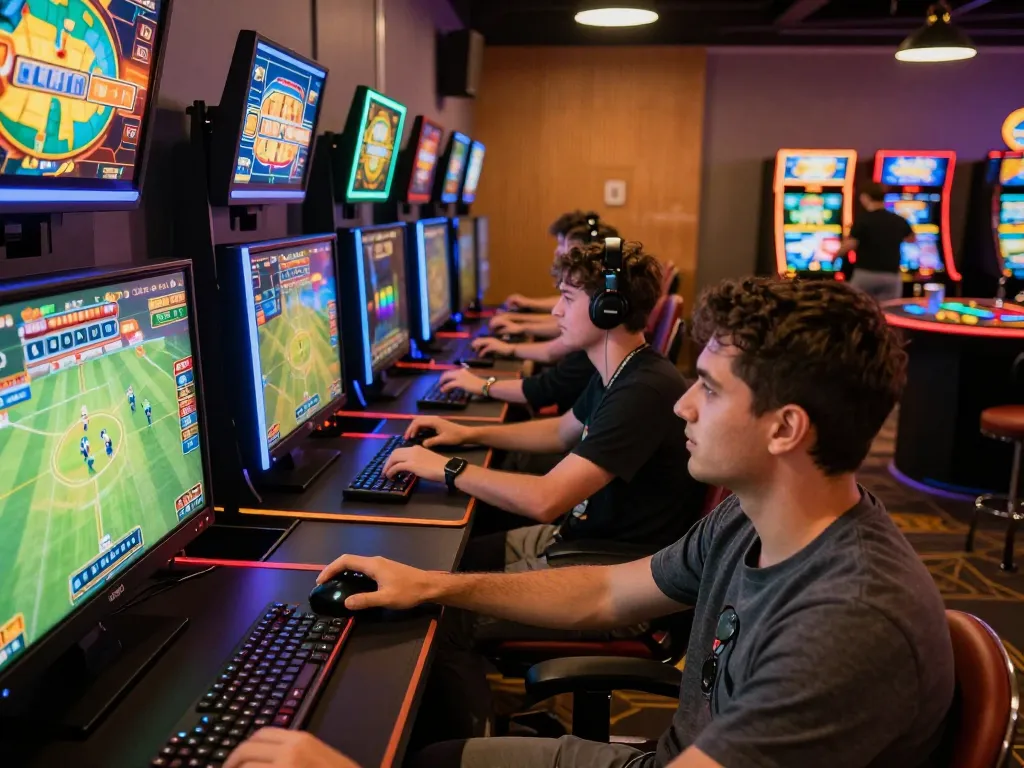 Players enjoying the dynamic gaming experience at Jun888, immersed in exciting games and vibrant atmosphere.