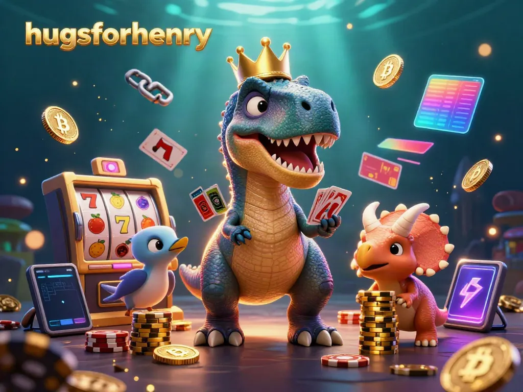 Experience thrills with hugsforhenry as cartoon dinosaurs engage in fun slot games.