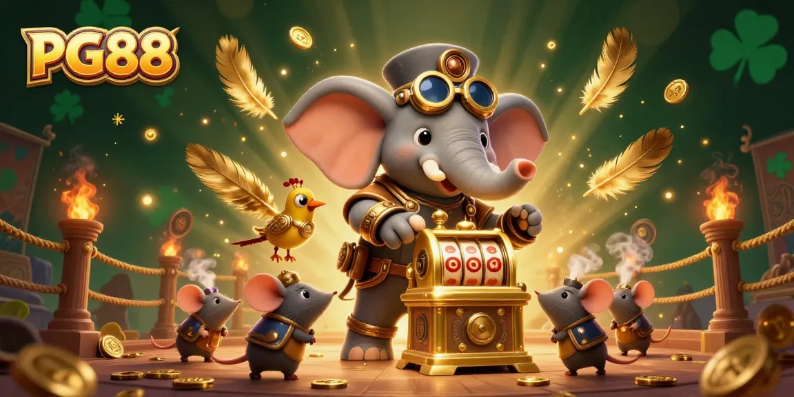 Spin the PG88 slots with thrilling visuals of an elephant engineer and magical elements.