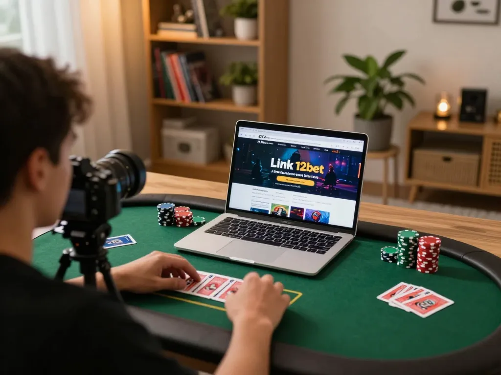 Trải nghiệm chơi game thú vị trên trang web Link 12bet tại nhà với máy tính xách tay và bàn poker