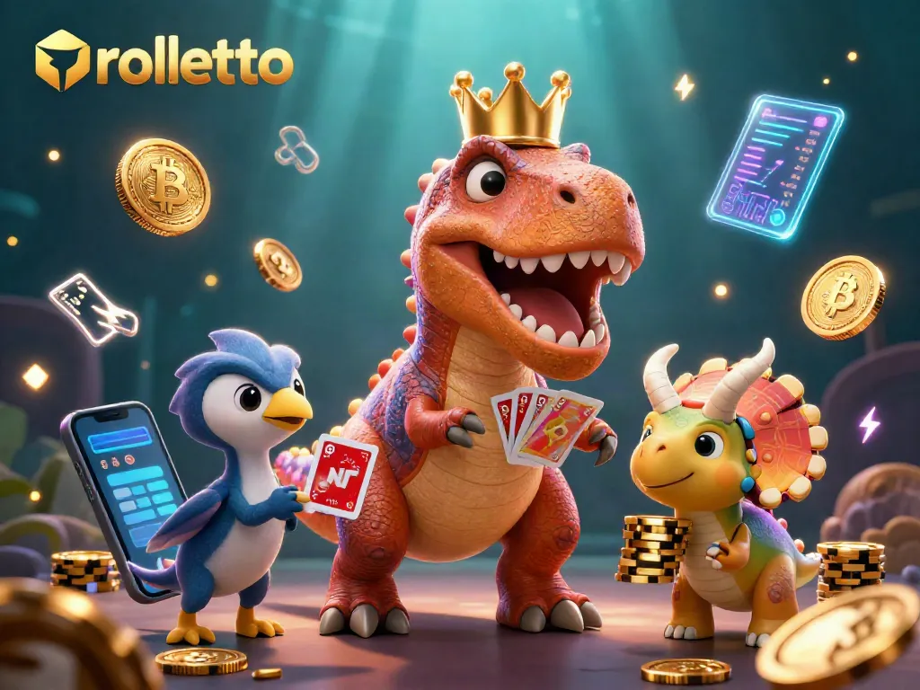 Play at rolletto using engaging characters in a vibrant and detailed casino scene.