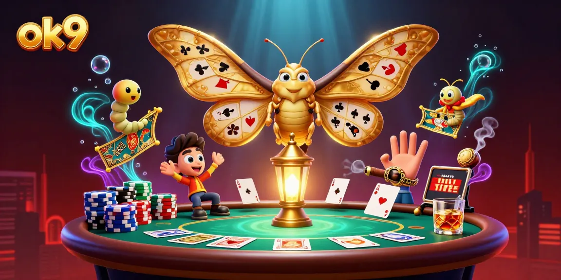 Join the excitement at ok9 with our vibrant casino-themed 3D illustration showcasing poker action!