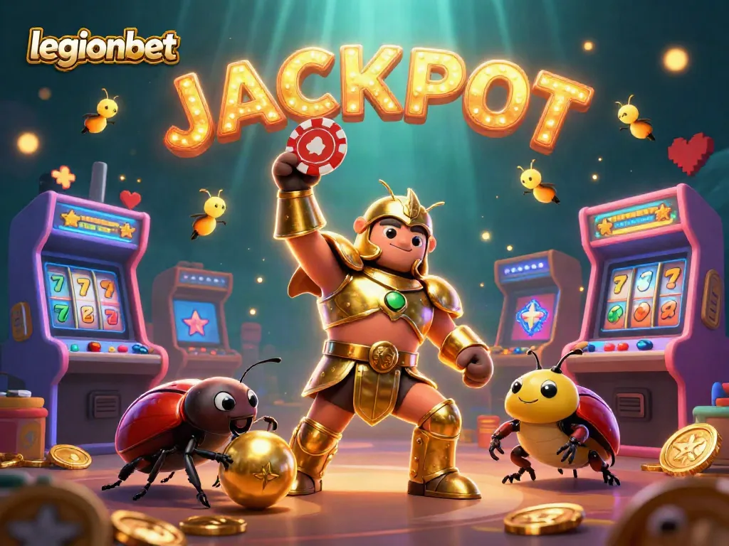 Join the thrilling adventure at legionbet with an exciting victory-themed casino scene showcasing vibrant slots and gaming excitement.