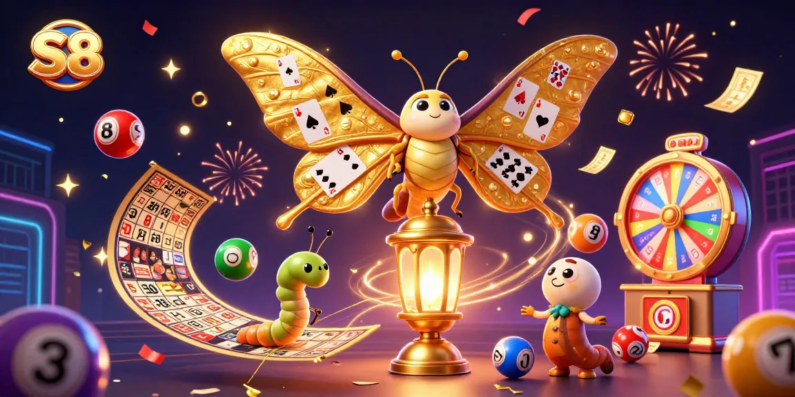 Experience thrilling gameplay with S8, featuring a vibrant casino scene and dynamic lottery elements.