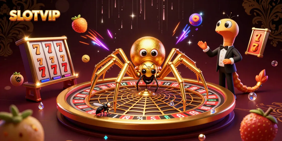 Spin the slots and win big with SLOTVIP's exciting gambling illustration.