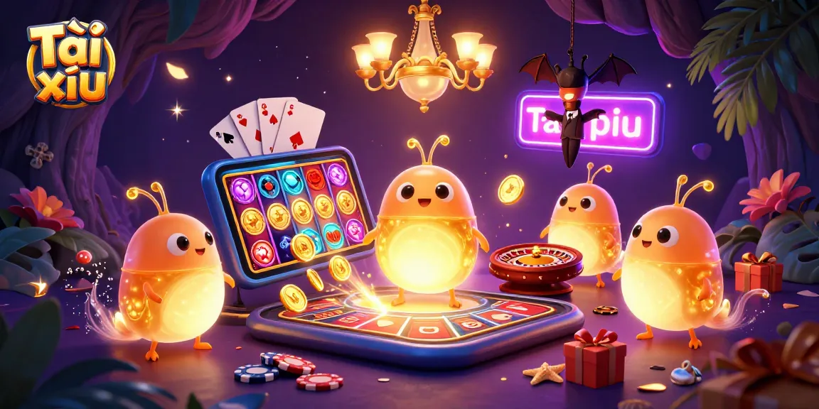 Players engaging in Tài xỉu with a vibrant cave casino ambiance lit by whimsical glowworms.