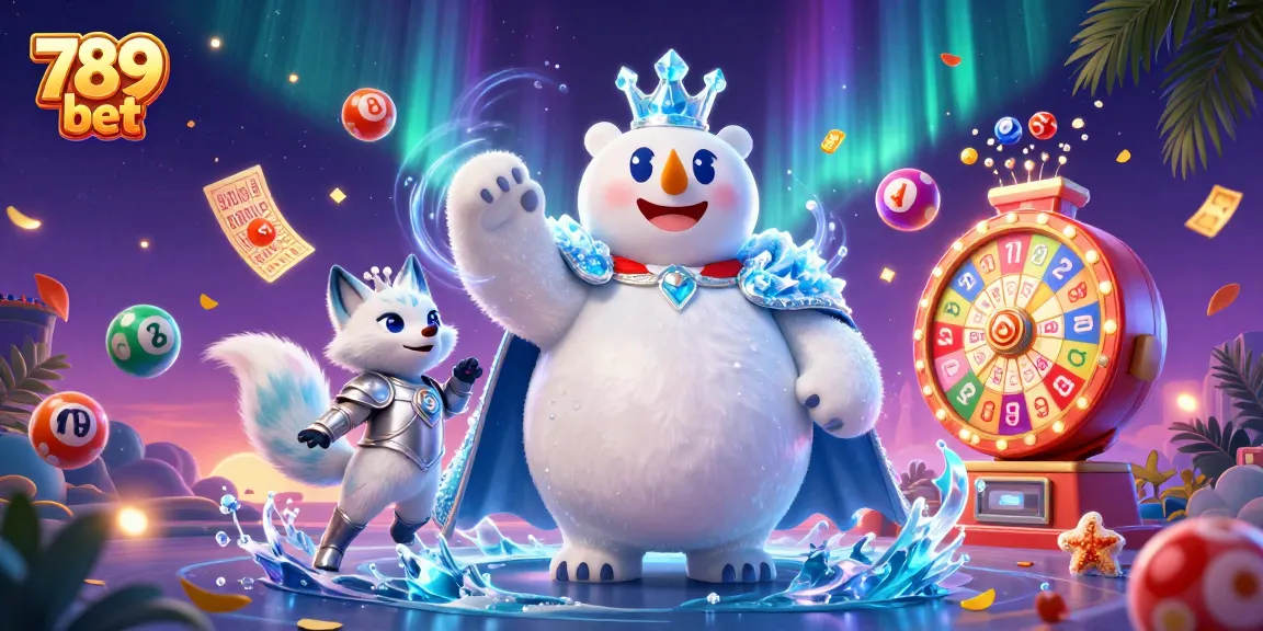Play exciting lottery games with 789 bet while enjoying vibrant illustrations of casino elements.