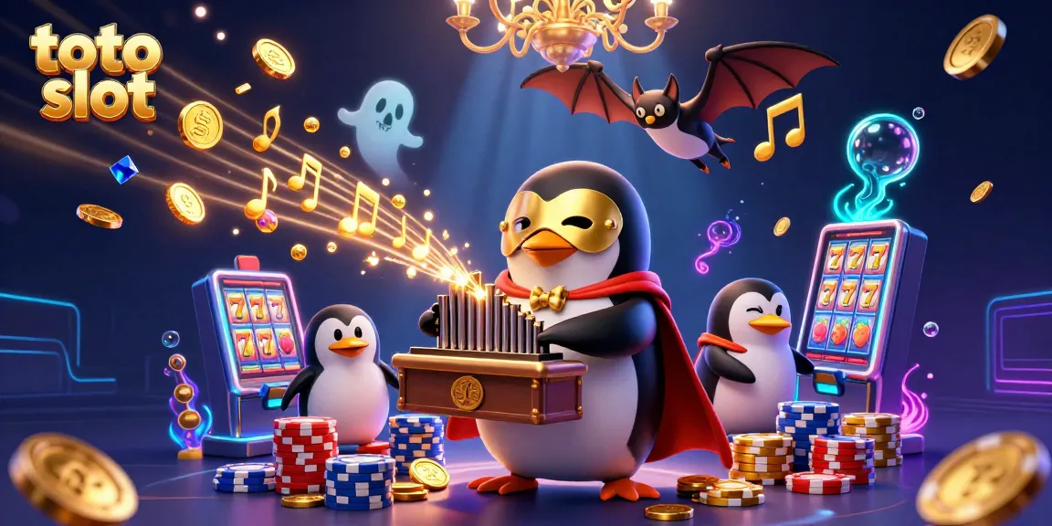 Experience thrilling gameplay with toto slot as a phantom penguin plays a golden coin-shooting organ.