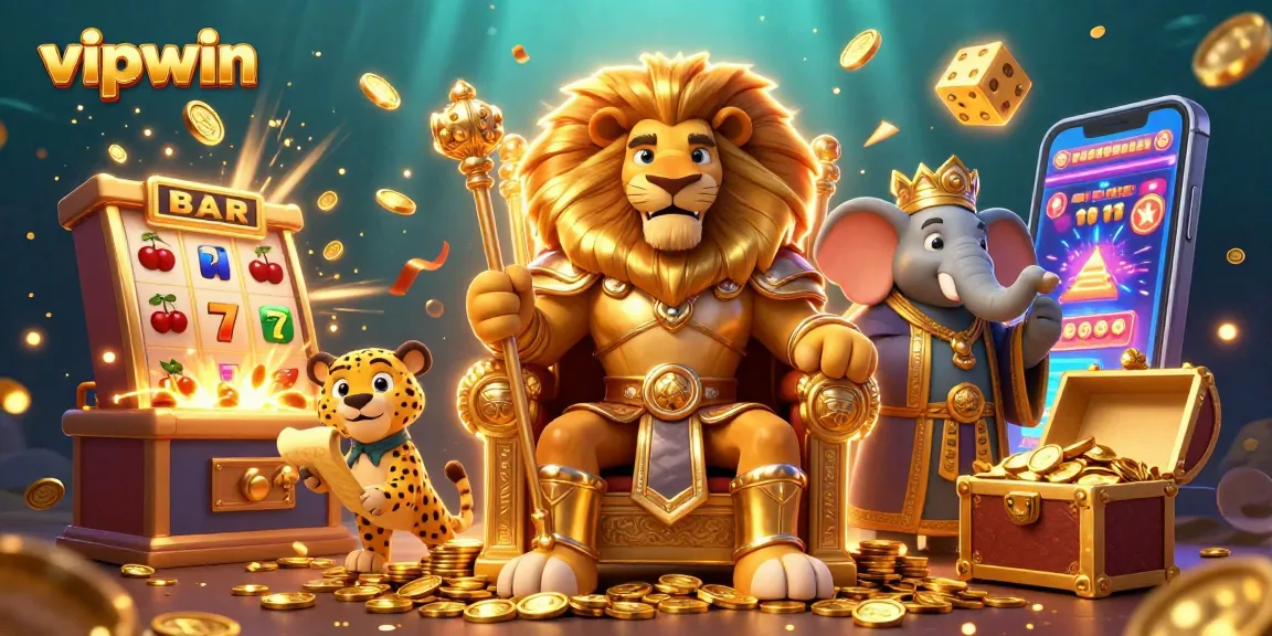 Engage with the thrilling vipwin experience featuring vibrant casino elements and characters.