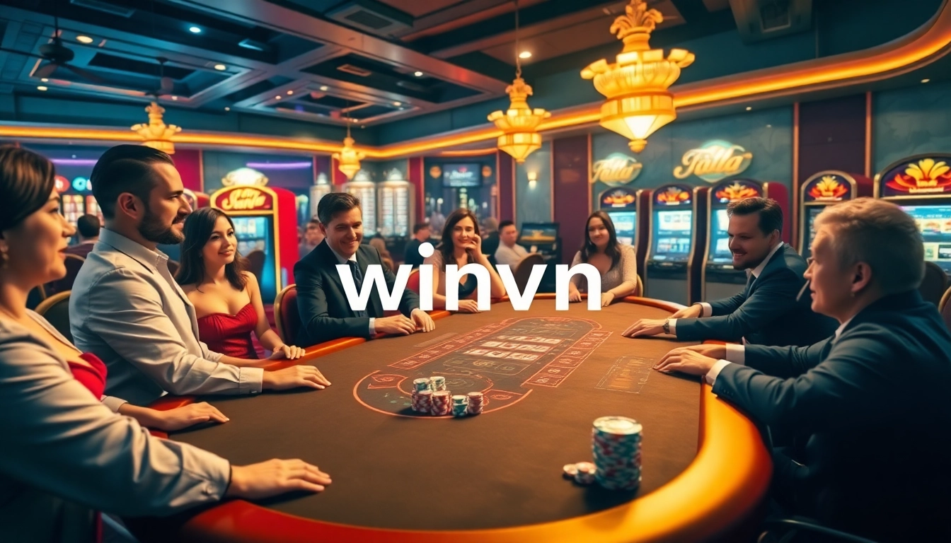 Experience thrilling gambling action at winvn's vibrant online casino with poker and slot machines.