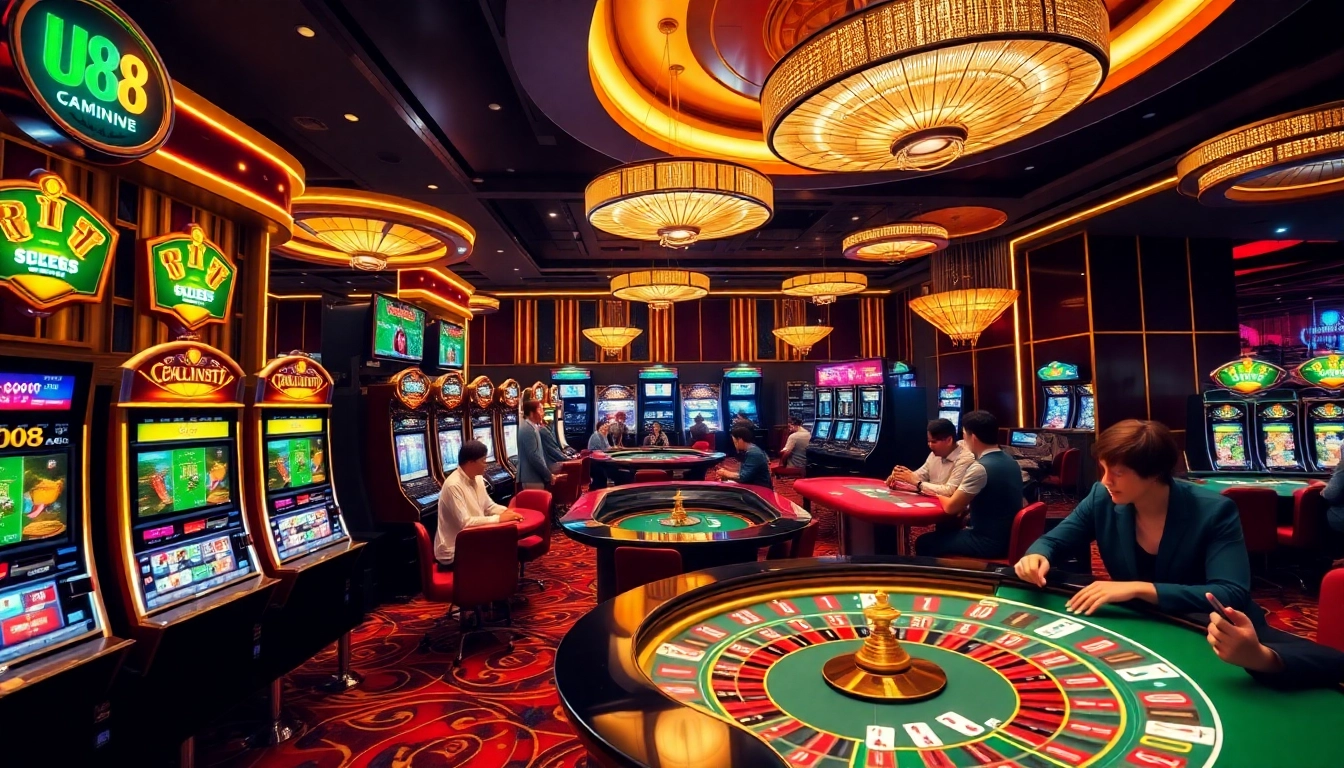 Experience thrilling online gaming at uu88 with interactive casino tables and vibrant slot machines.