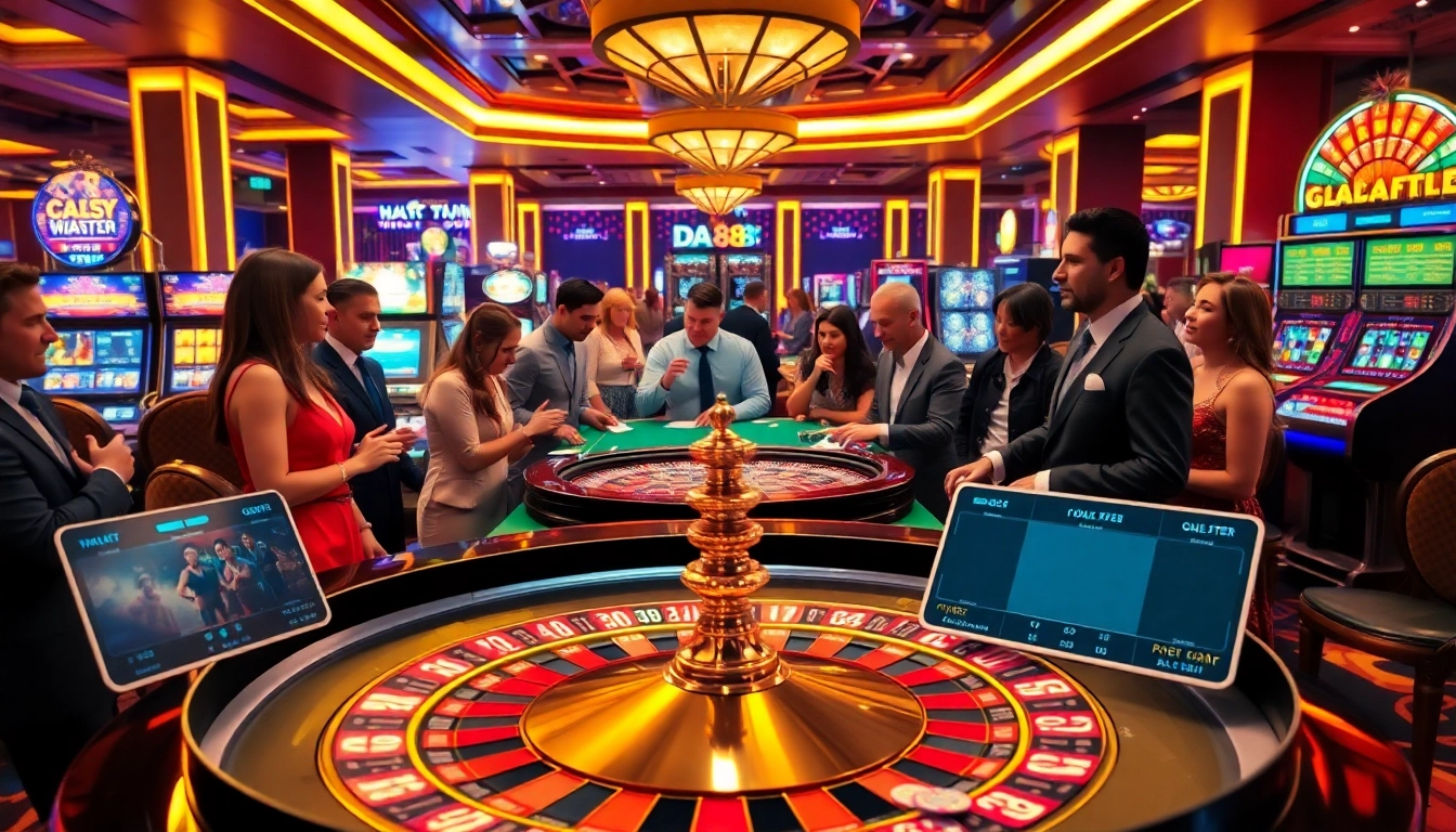 Players enjoying a vibrant roulette table experience at DA 88 casino.