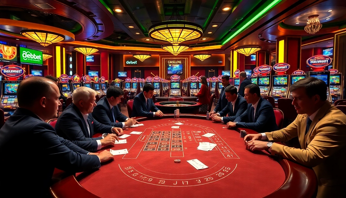 Action-packed poker game at a high-stakes table showcasing debet net excitement and professional gambling atmosphere.