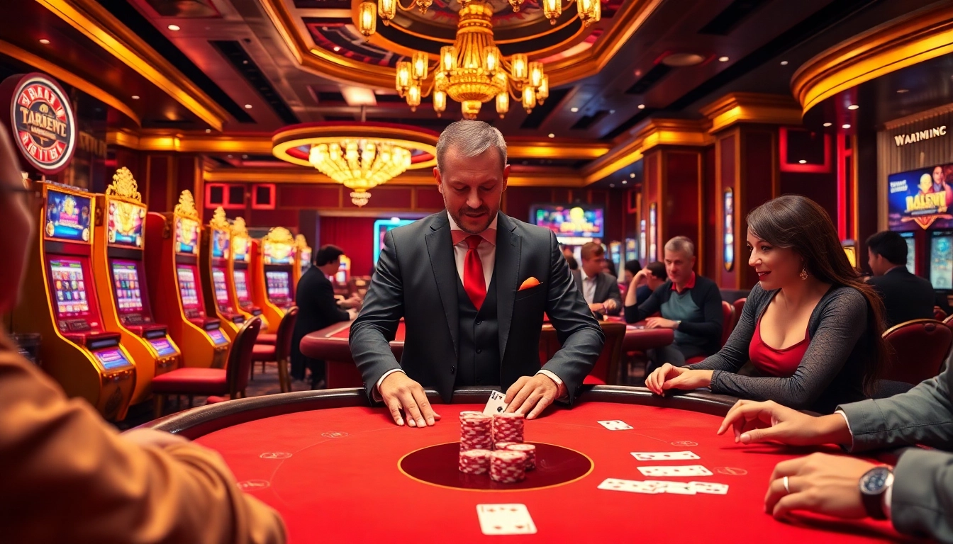 Experience the thrill of the ta88 club with vibrant poker action at a luxury casino.