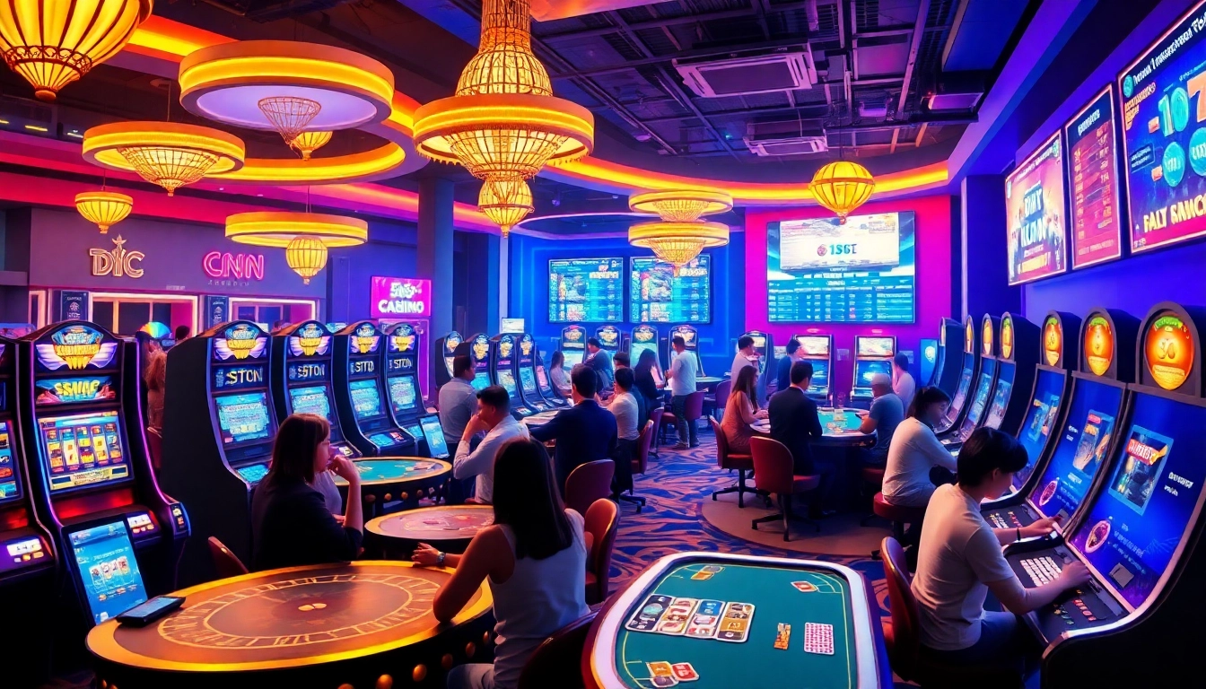 Exciting digital casino environment at 566.com showcasing diverse games and vibrant atmosphere.