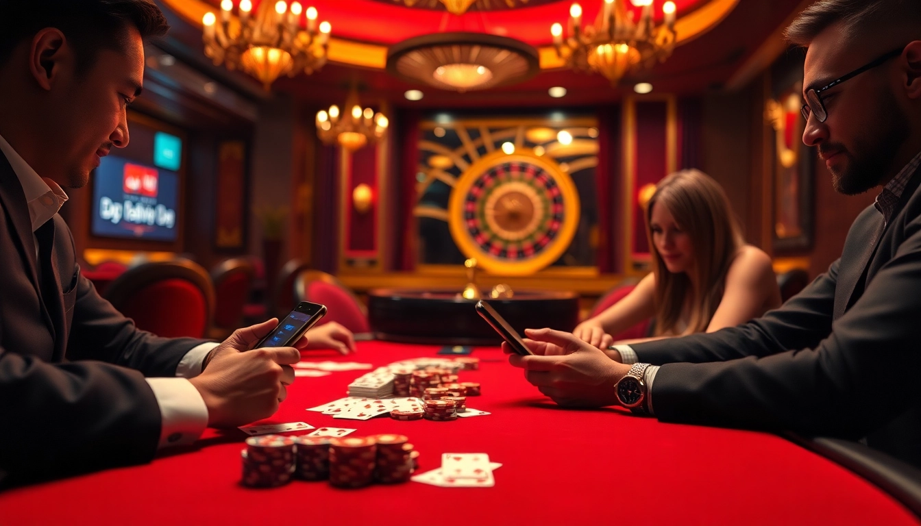 Experience the excitement of online gambling with the app dabet on a vibrant casino table.