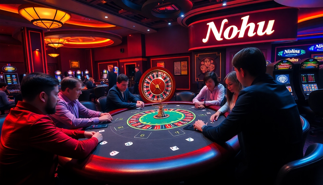 Experience the thrill of nohu-themed poker night with vibrant chips and casino action.