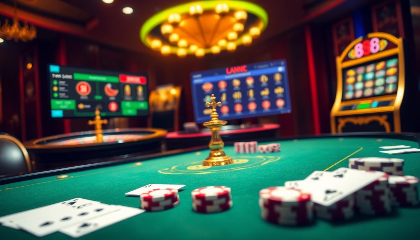Experience the thrill of online gaming at Trang chủ 888P, featuring vibrant casino tables and exciting betting options.