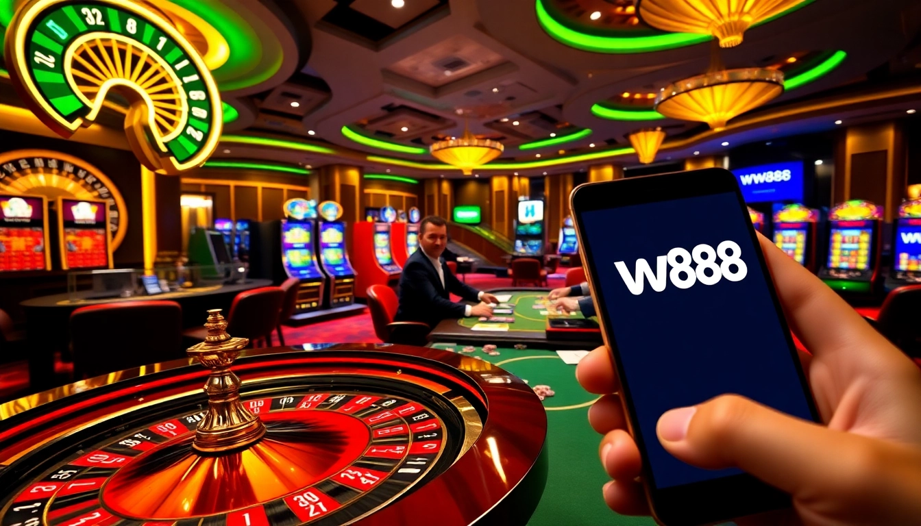 Engaging players in a high-stakes game at ww88 online casino featuring roulette and poker elements.