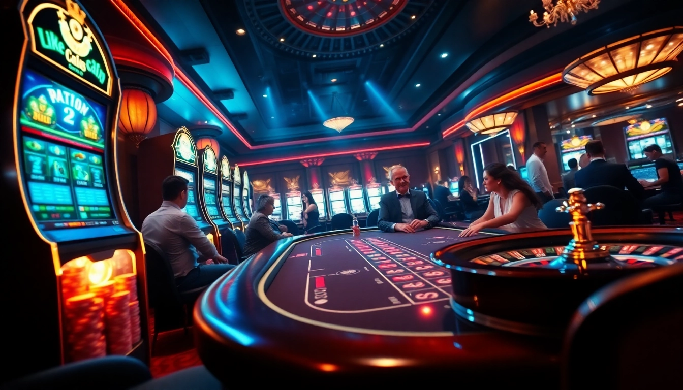 Experience the thrilling atmosphere of https://slot365.cx/ with vibrant casino visuals featuring poker chips and slot machines.
